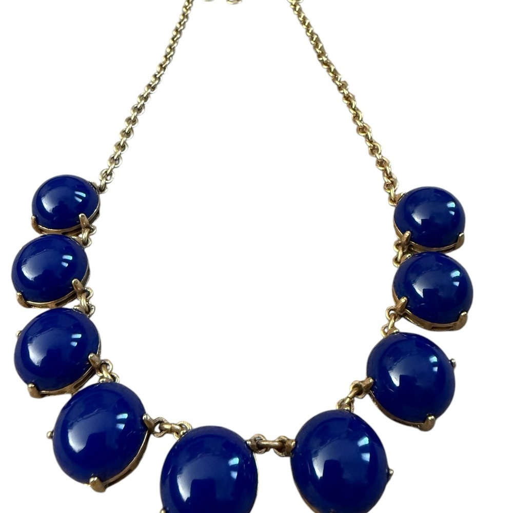 J. Crew -Elegant Blue and Gold Necklace - Picture 3 of 9